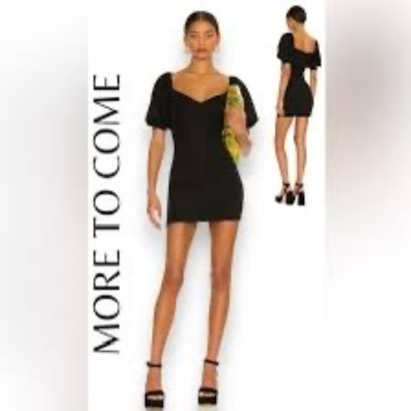 More To Come Black Puff Sleeve Mini Dress Women’s Size Small Cocktail Party Dres - Picture 1 of 9